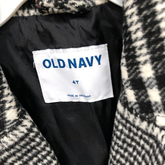 Old Navy Kids 5T Plaid Blazer Jacket Black Red Tartan Plaid Overcoat Formal - Picture 5 of 7